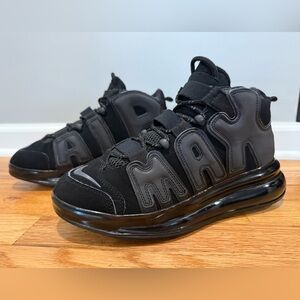 Nine airmax more uptempo 720 QS triple black Sz 8